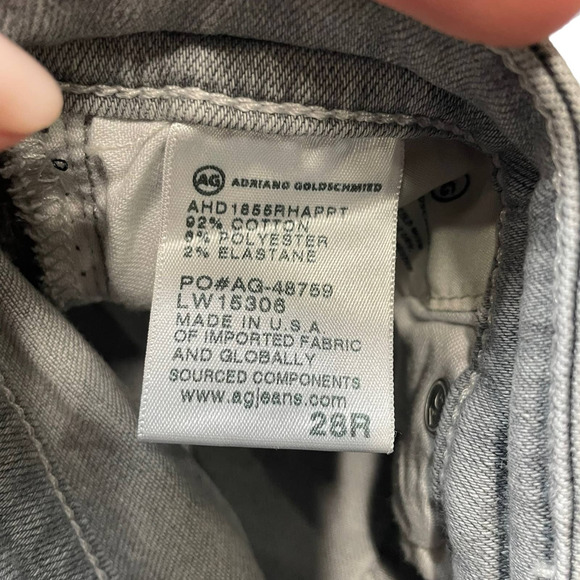 Adriano Goldschmied The Prima Ankle Jeans Light Gray Raw Hem Women's 28R - Picture 6 of 11